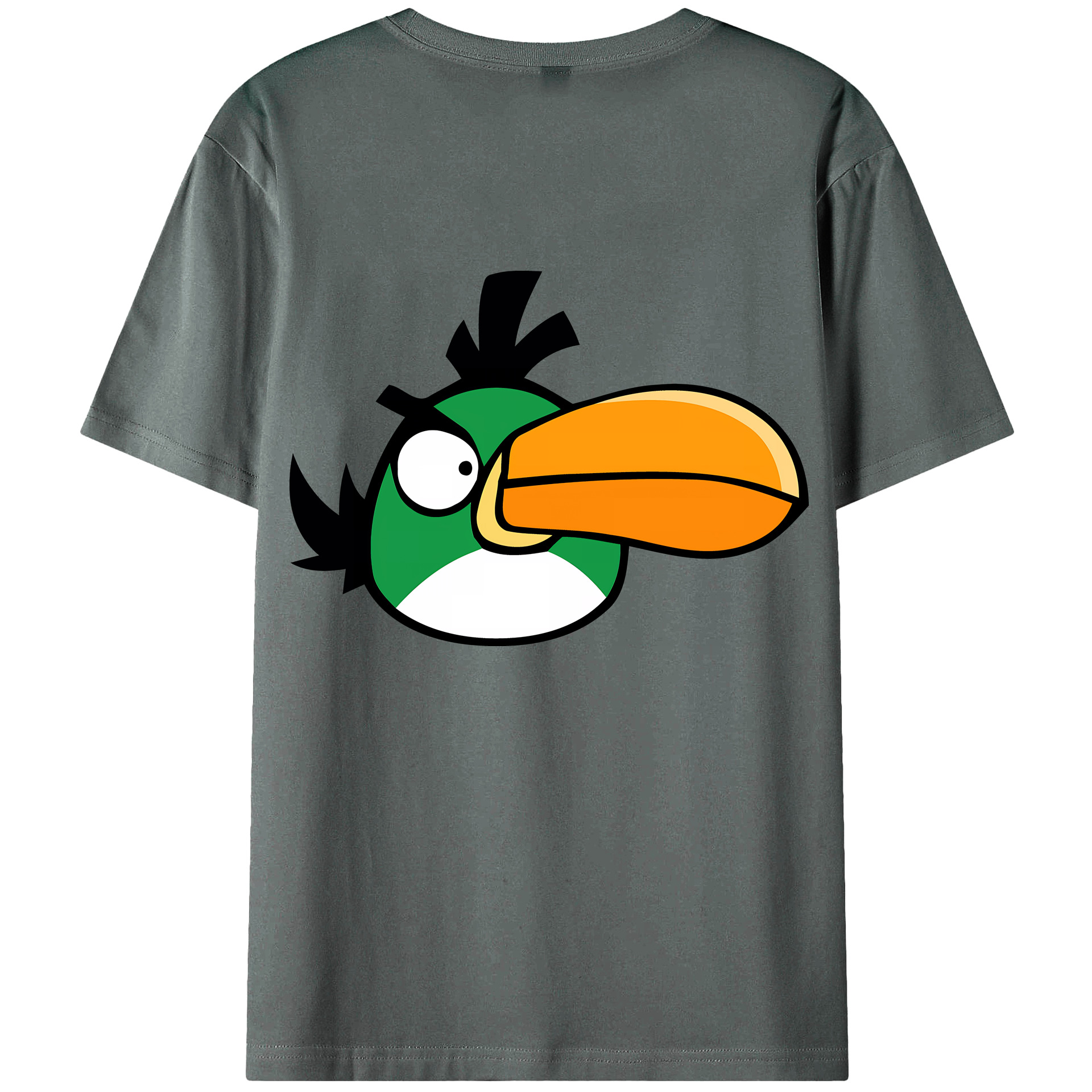 （画像用） Angry Birds アングリーバード 綿100％ メンズ半袖Tシャツ（バックプリント） 通気性